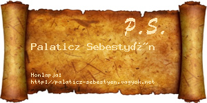 Palaticz Sebestyén névjegykártya